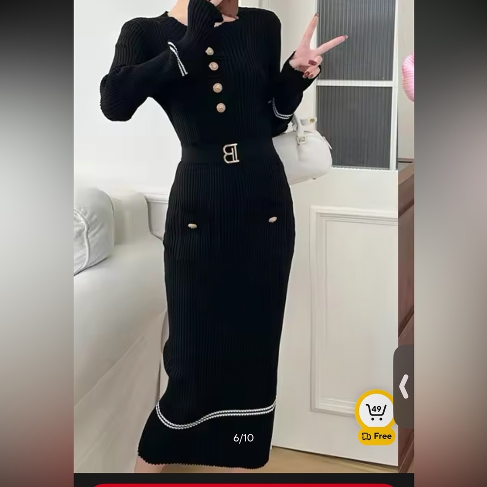 Black and Gold Maxi Sheath Dress